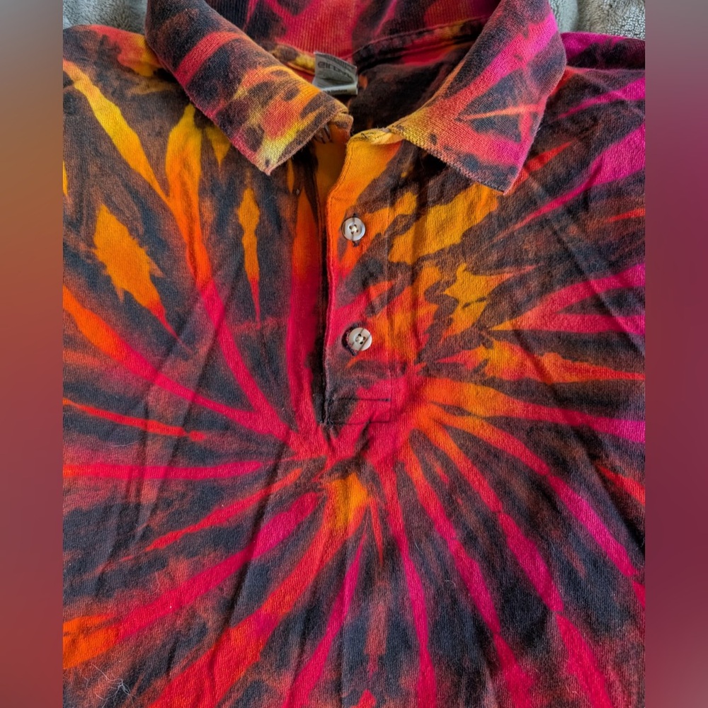 One of a kind custom TyeDye Polo
420 Golf Pre shrunk men’s large